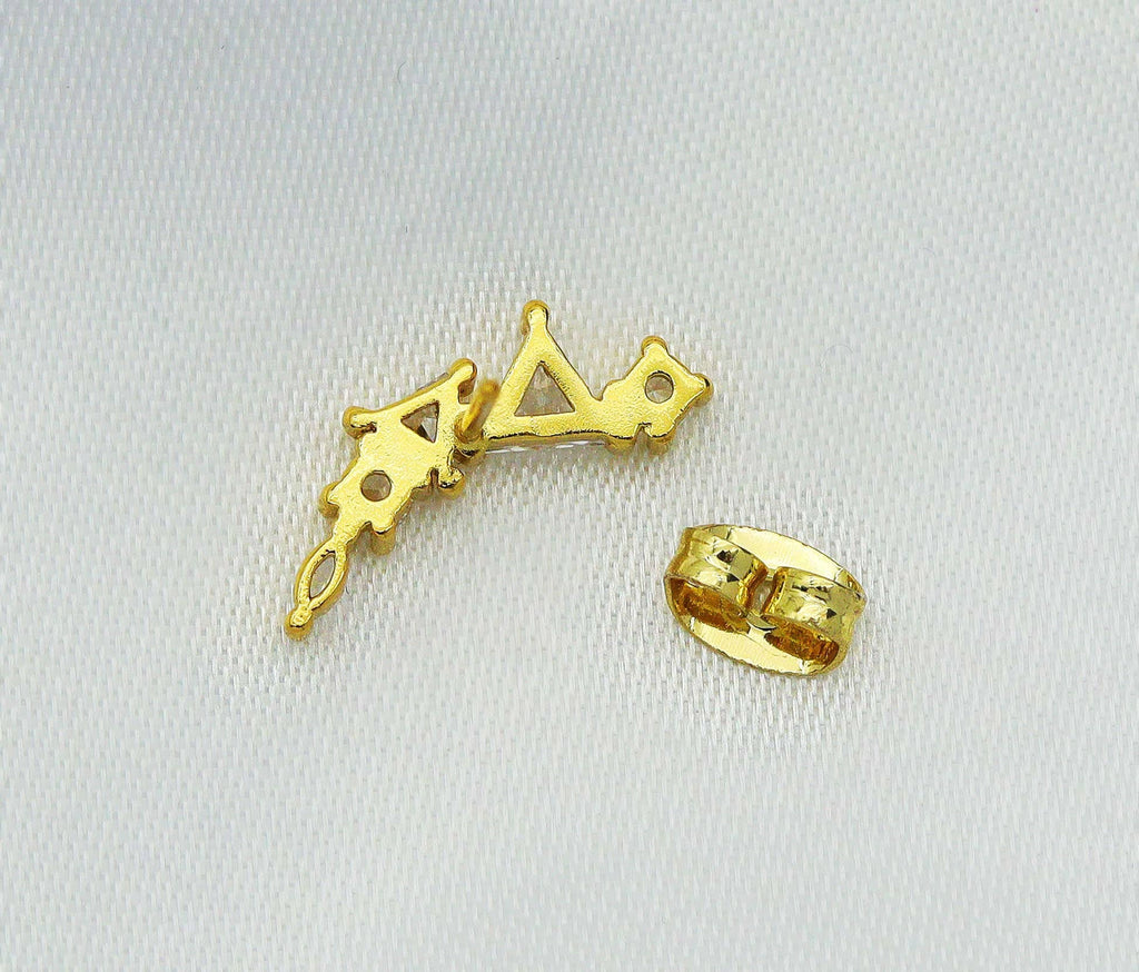 CZ Moon Stud Earrings, Sku#LK656