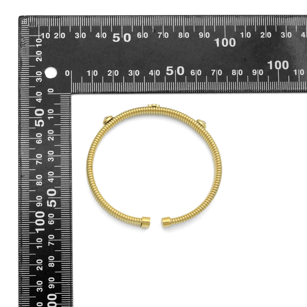 Flower Dot CZ Bangle Adjustable Bracelet, Sku#O125