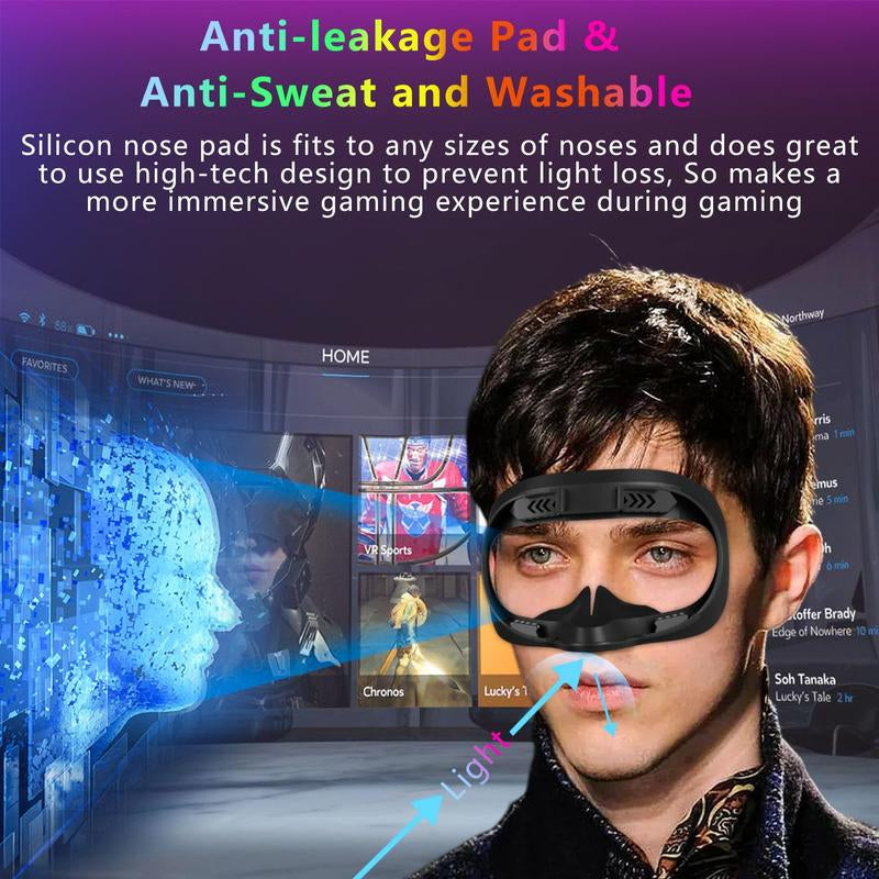 Face Pad & Face Cover Cushion Replacement Compatible with Oculus/Meta Quest 2 -VR Accessories Facial Interface Bracket Foam Soft Silicone & Comfortable Leather Sweat-Proof Anti-Leakage Nose Pad Headset Waterproof Handheld Protection Protective