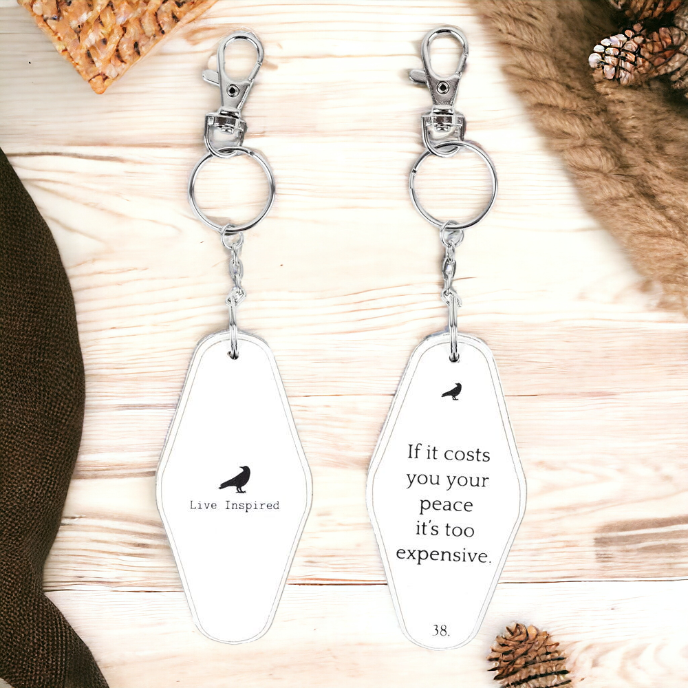 Wooden Inspirational Key Chains Reversible Heavy Duty Motivational Quotes Keyring Set 10 Plus Styles