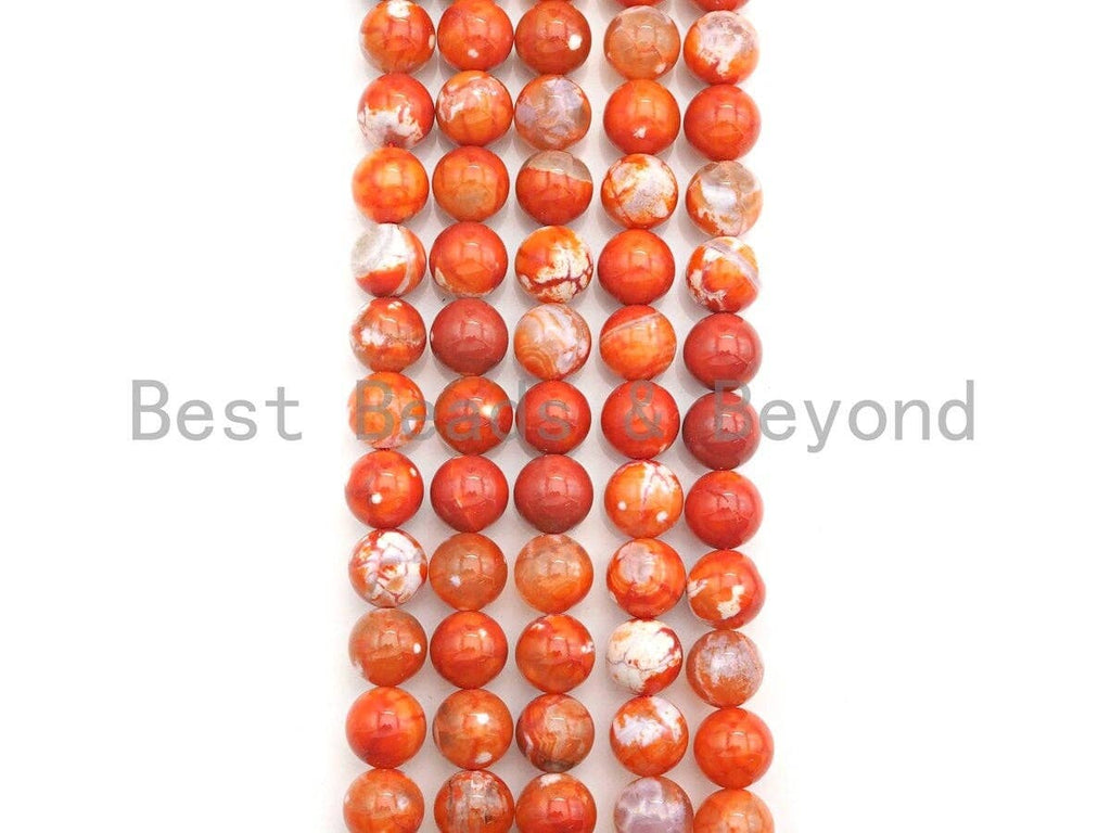 Natural Orange Fire Agate Beads, 6mm/8mm/10mm Round Faceted Fire Agate Beads, 15.5" Full Strand, Sku#UA68