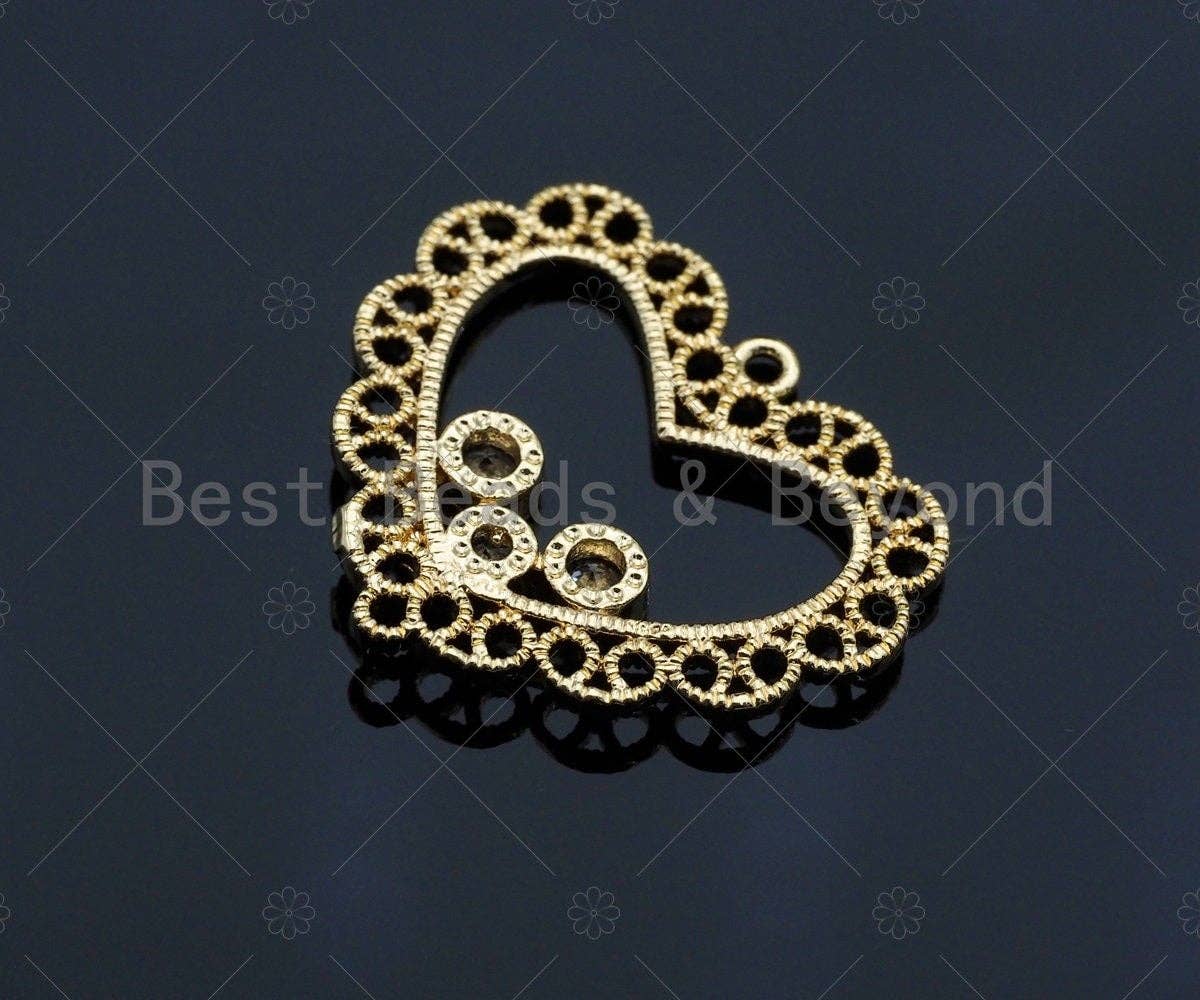 Filigree Gold Lacy Charm, Teardrop/heart/oval/Quatrefoil Brushed Gold Twisted Wire Charm Pendants for Earrings necklace making, sku#CP14