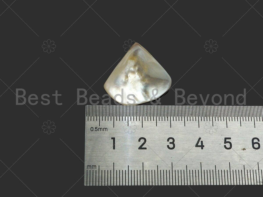 High Quality Fan Shaped White Mother of Pearl Beads, 18x18mm/24x24mm Genuine White Shell, MOP Shell,15'' Full Strand,SKU#T157