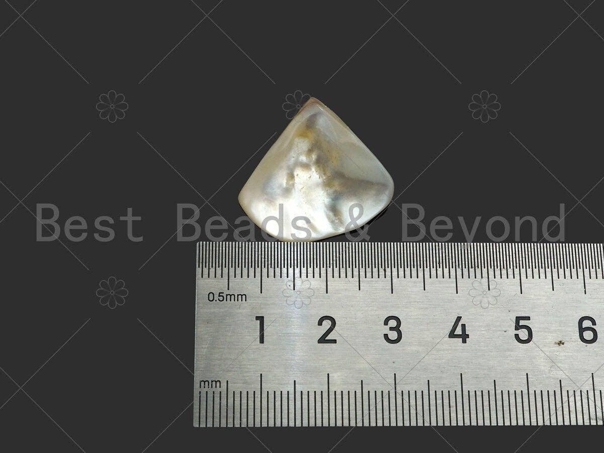 High Quality Fan Shaped White Mother of Pearl Beads, 18x18mm/24x24mm Genuine White Shell, MOP Shell,15'' Full Strand,SKU#T157