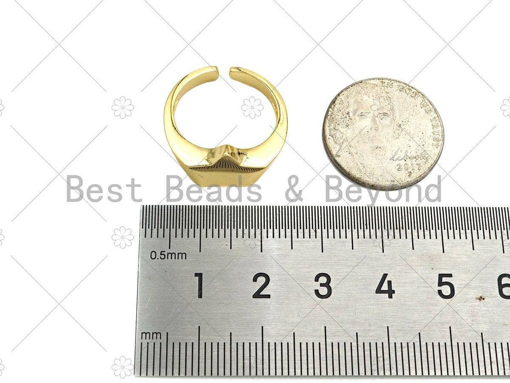 Gold Five Star Signet Ring, Sku#X199