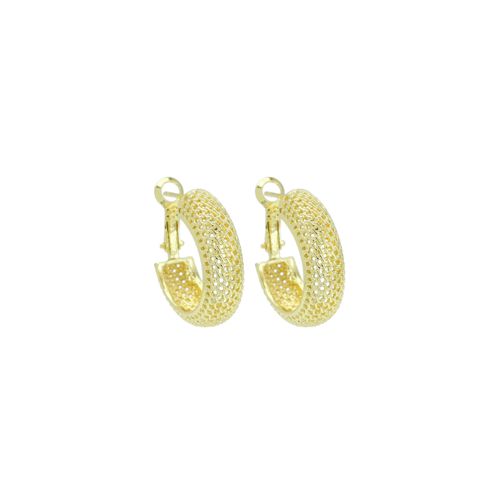 Hollow Out Thick Band Latch Back Earrings, Sku#LX680