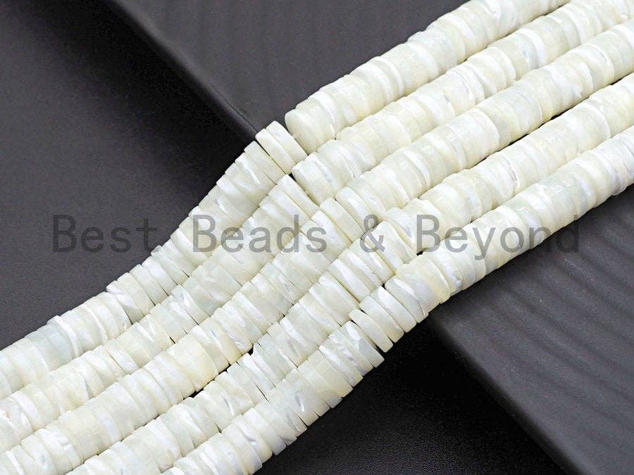 Quality Natural Mother of Pearl Heishi beads, Mother of pearl, Pearl beads, White Heishi Beads, 2.5x4mm/2.5x6mm/2.5x8mm, sku#T117