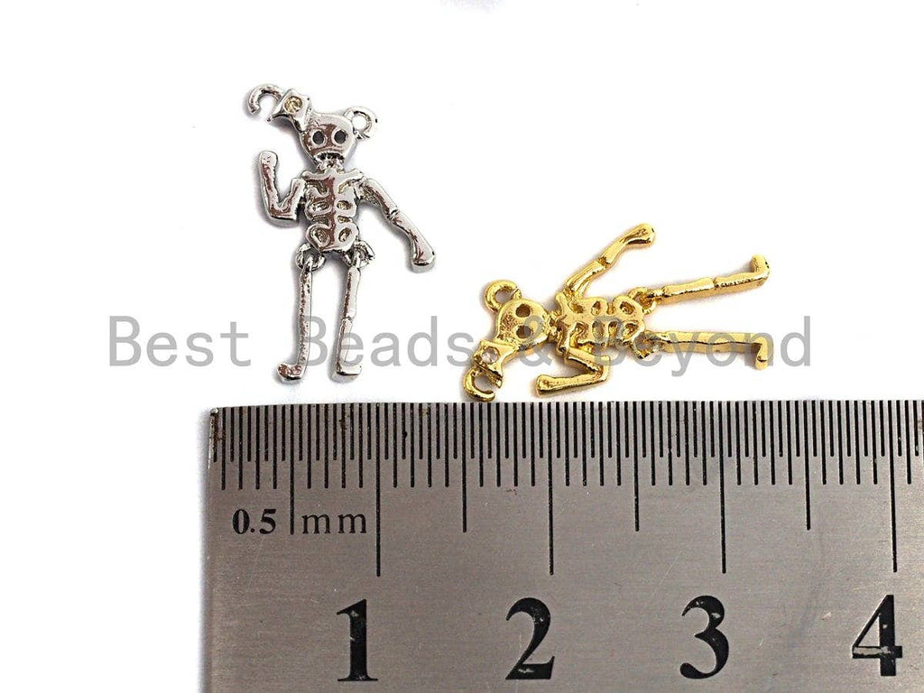 Human Skeleton Zumbie Frame Shaped Pendant/Charm, Dainty Gold Pendant Charm,10x18mm,Sku#Z567