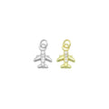 Cute Clear CZ Gold Silver Airplane Charm Pendant,Sku#A488