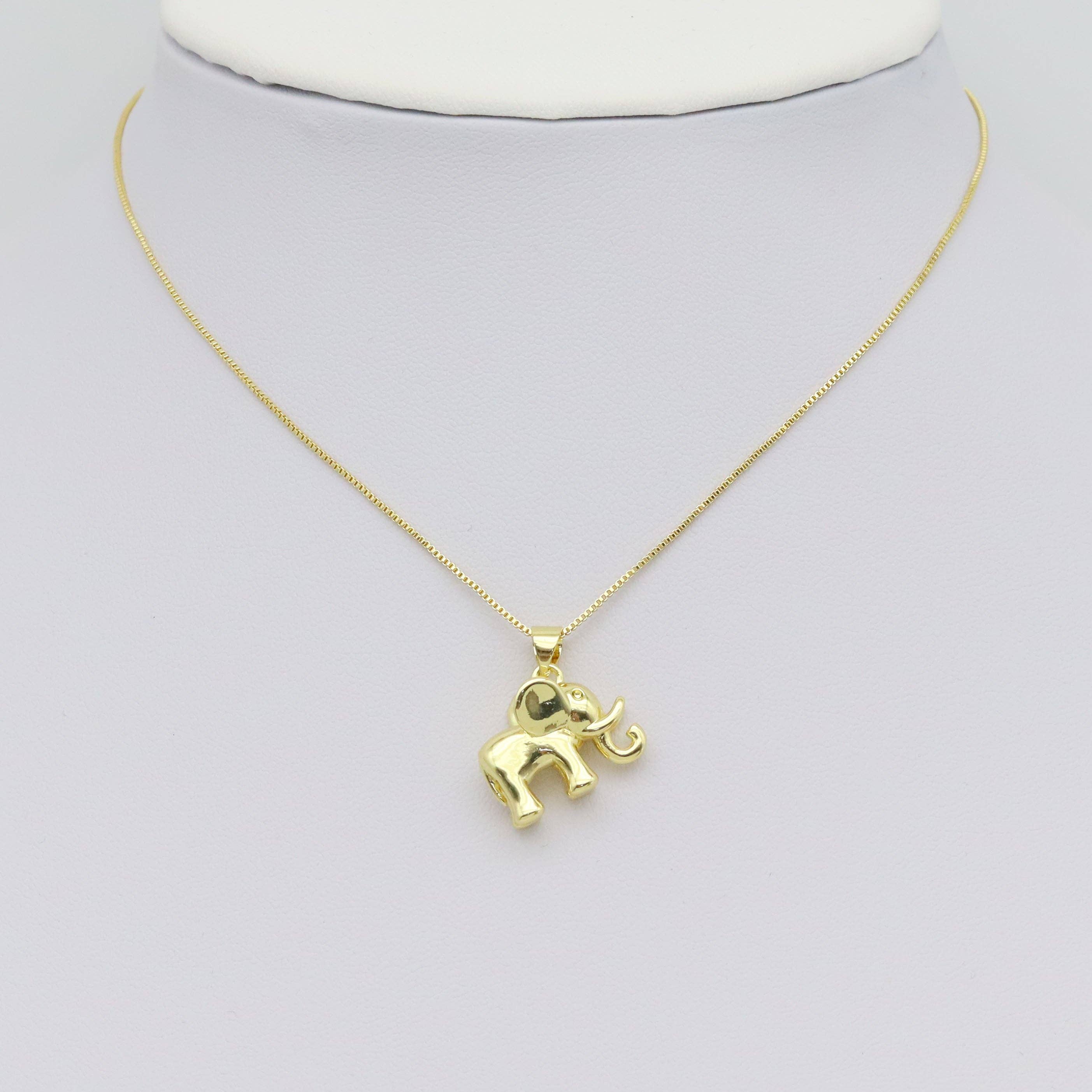 3D Gold Elephant Charm, Sku#LK909