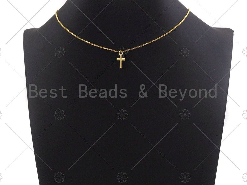 Gold Color Cross Pendant/Charm, Dainty Pave Cross Pendant, 9x13mm, sku#Y282