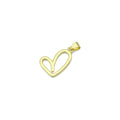 Gold unbalanced Heart Shape Charm Pendant, Sku#LK1114