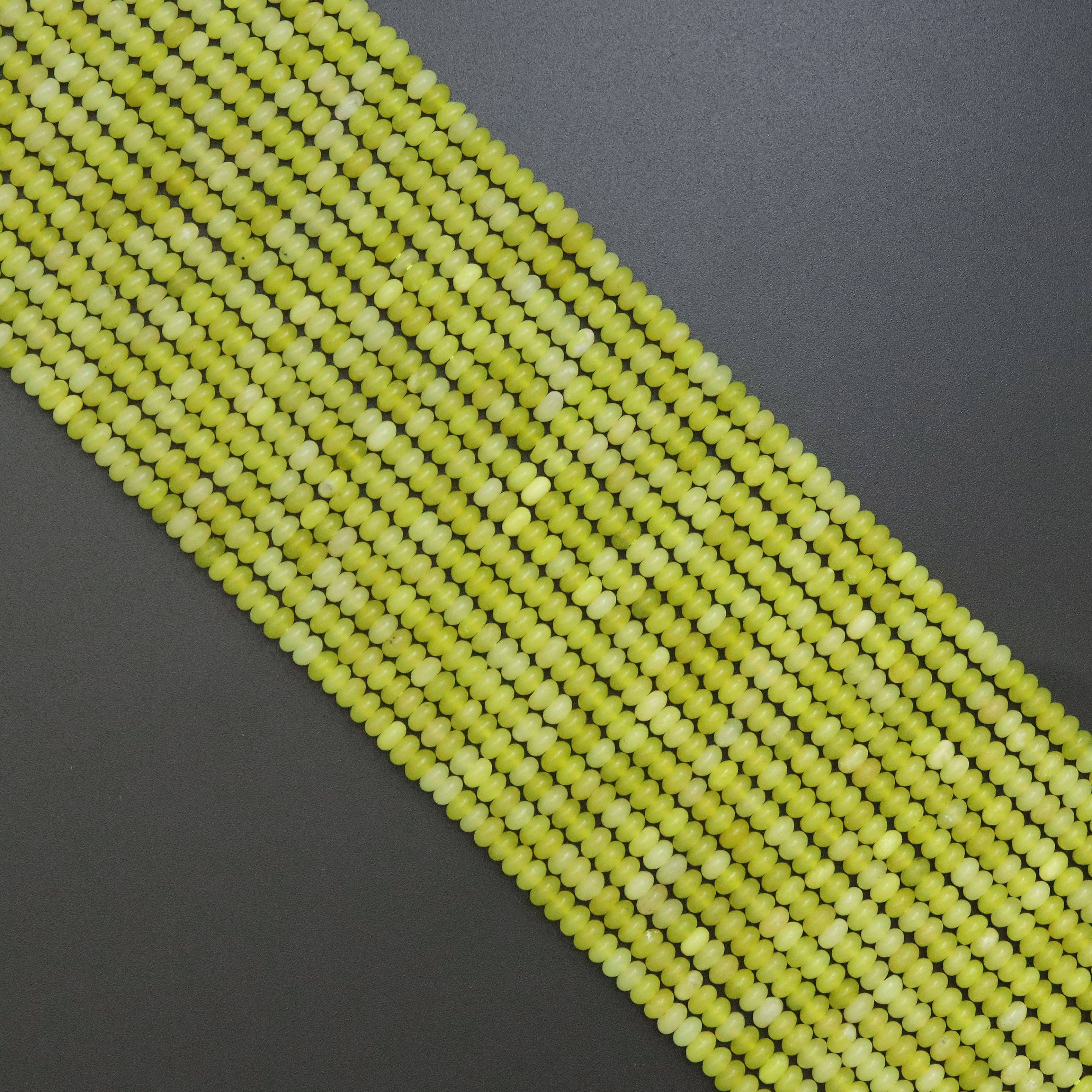 2x4mm Rondelle Smooth Lemon Quartz Beads, Sku#U1953