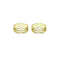 Gold Clear CZ Waving Lines Adjustable Ring, Sku#LK862
