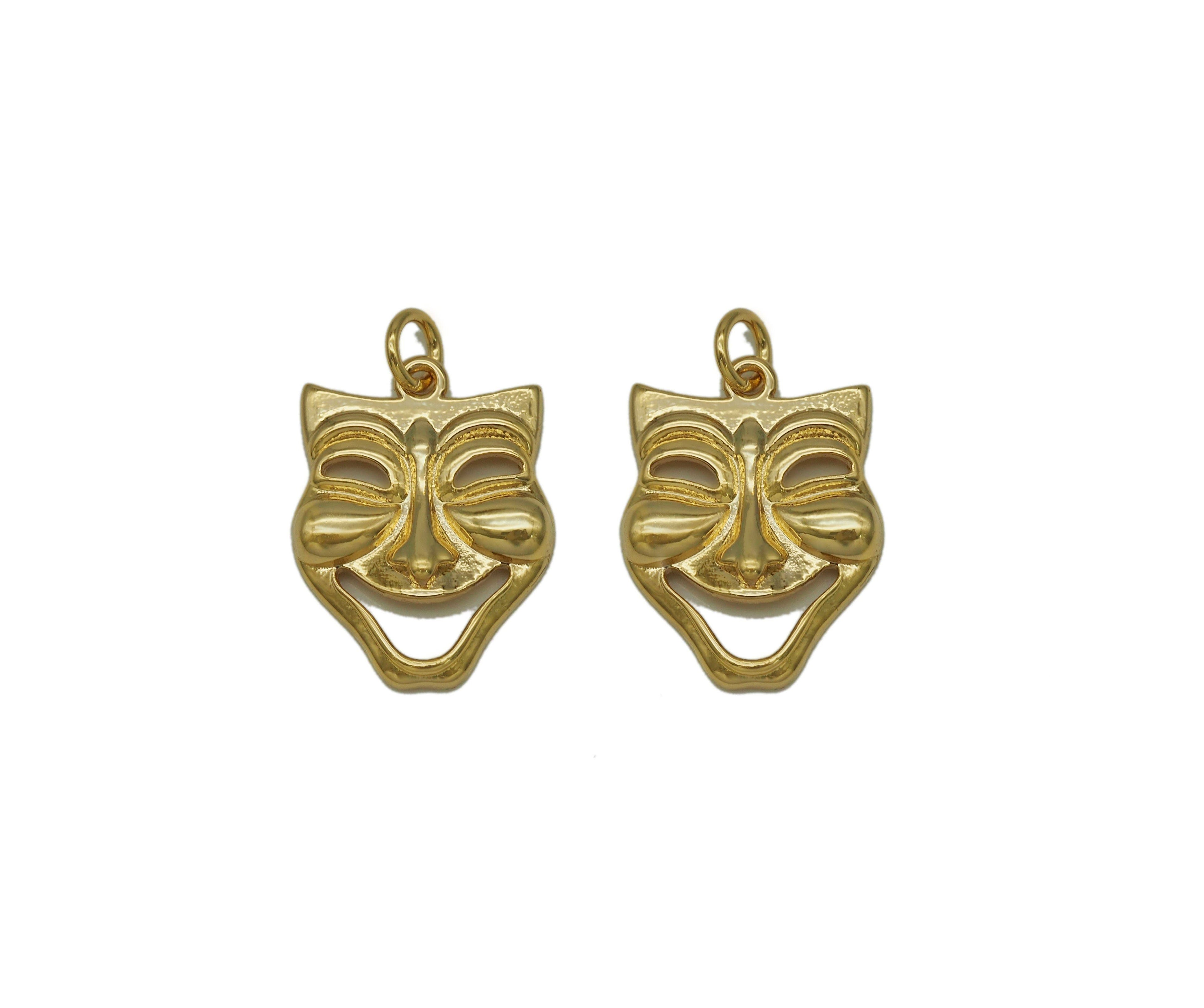 Gold Mask Charm, Sku#F1478C