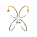Gold Silver Clear CZ Round Hoop Earring, Sku#LX205
