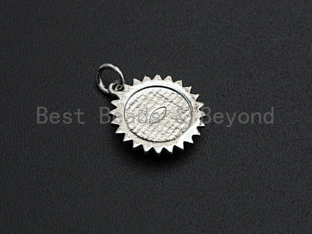 NEW Turquoise Enamel Evil Eye On Pleat Coin Pendant,Cz Micro Pave Oil Drop Round pendant,Enamel Jewelry,14x16mm,sku#Z517