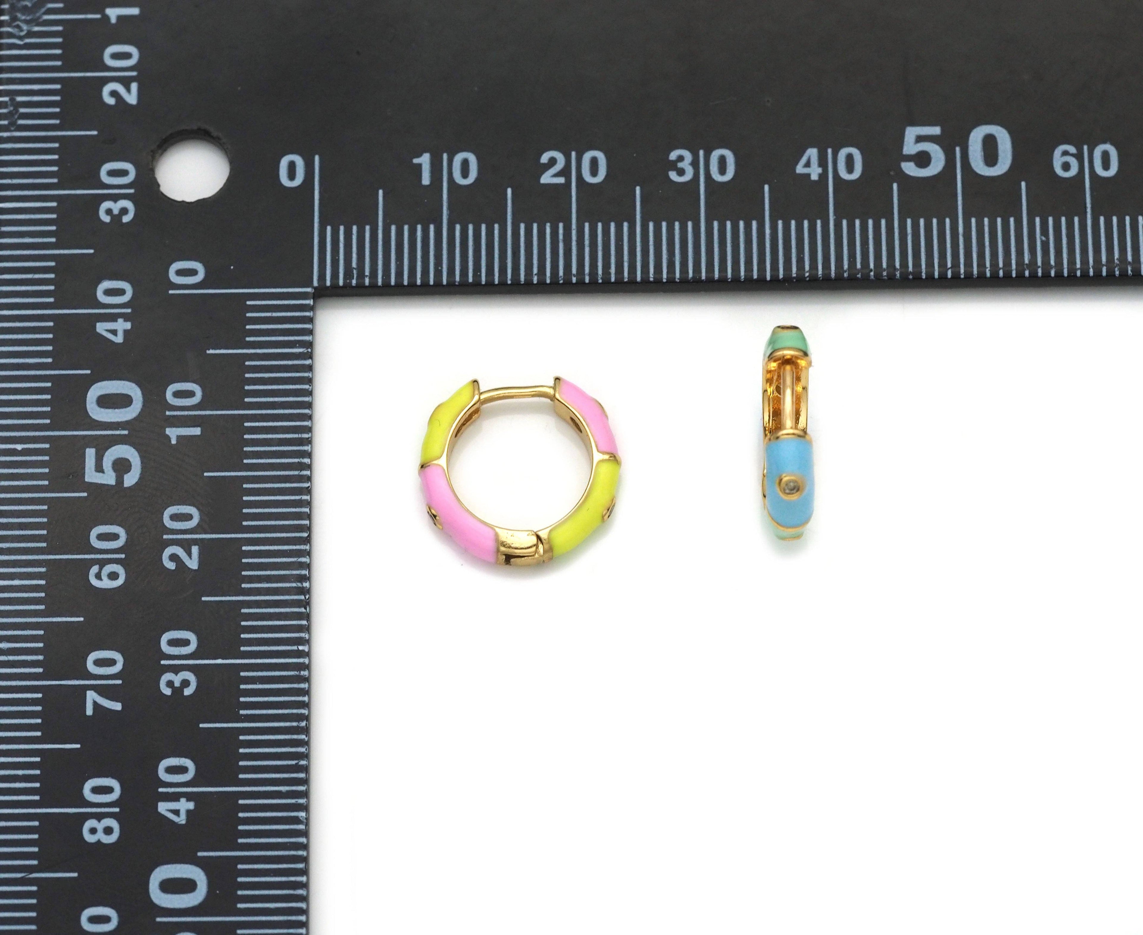 Pave Enamel Huggie Hoop Every day earrings,sku#Y764