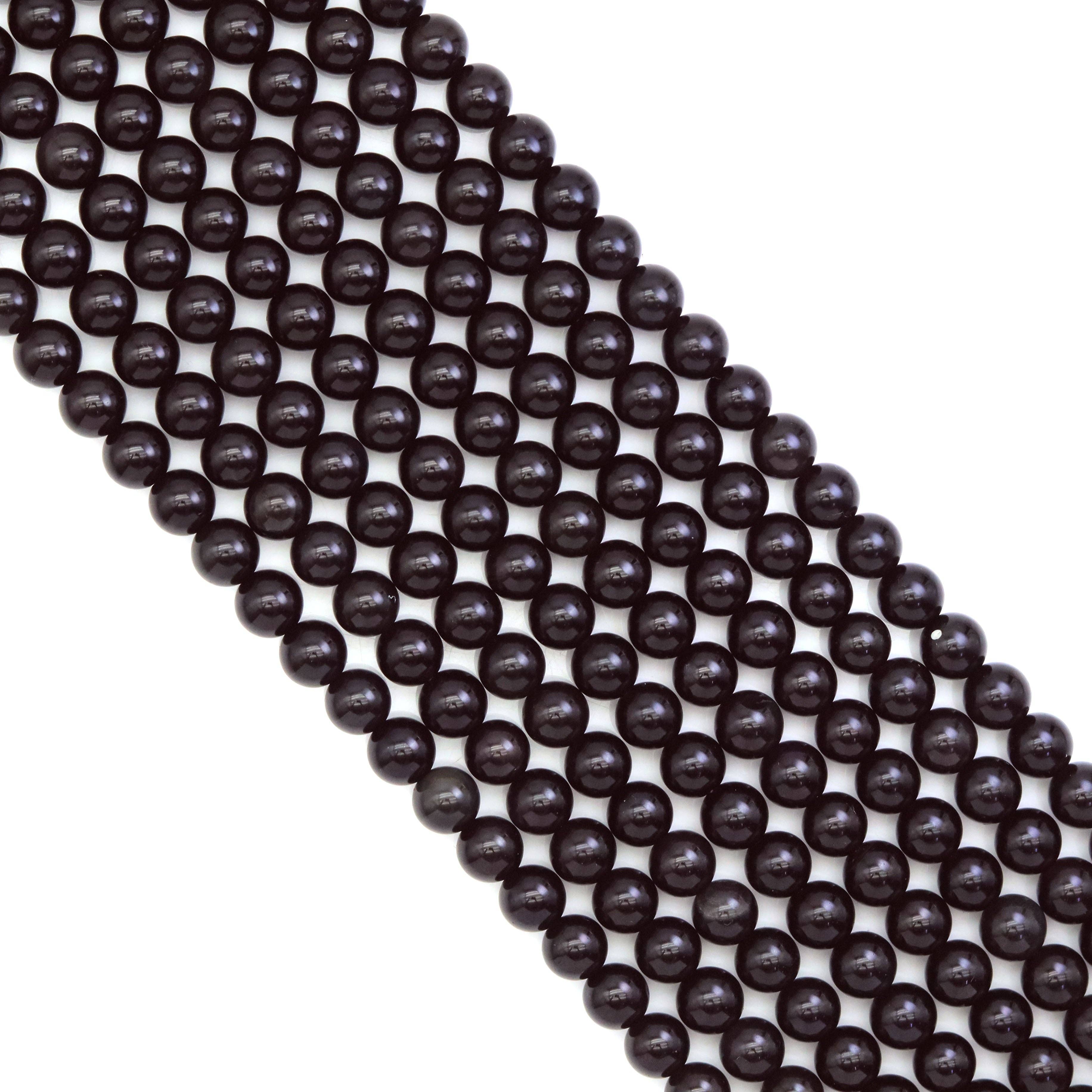 Genuine Black Obsidian Round Smooth Beads, Sku#U1775