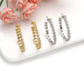 Gold Silver Star Hoop Earrings, Sku#J367