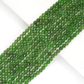 Genuine Green Diopside Round Faceted Beads, Sku#U1743c