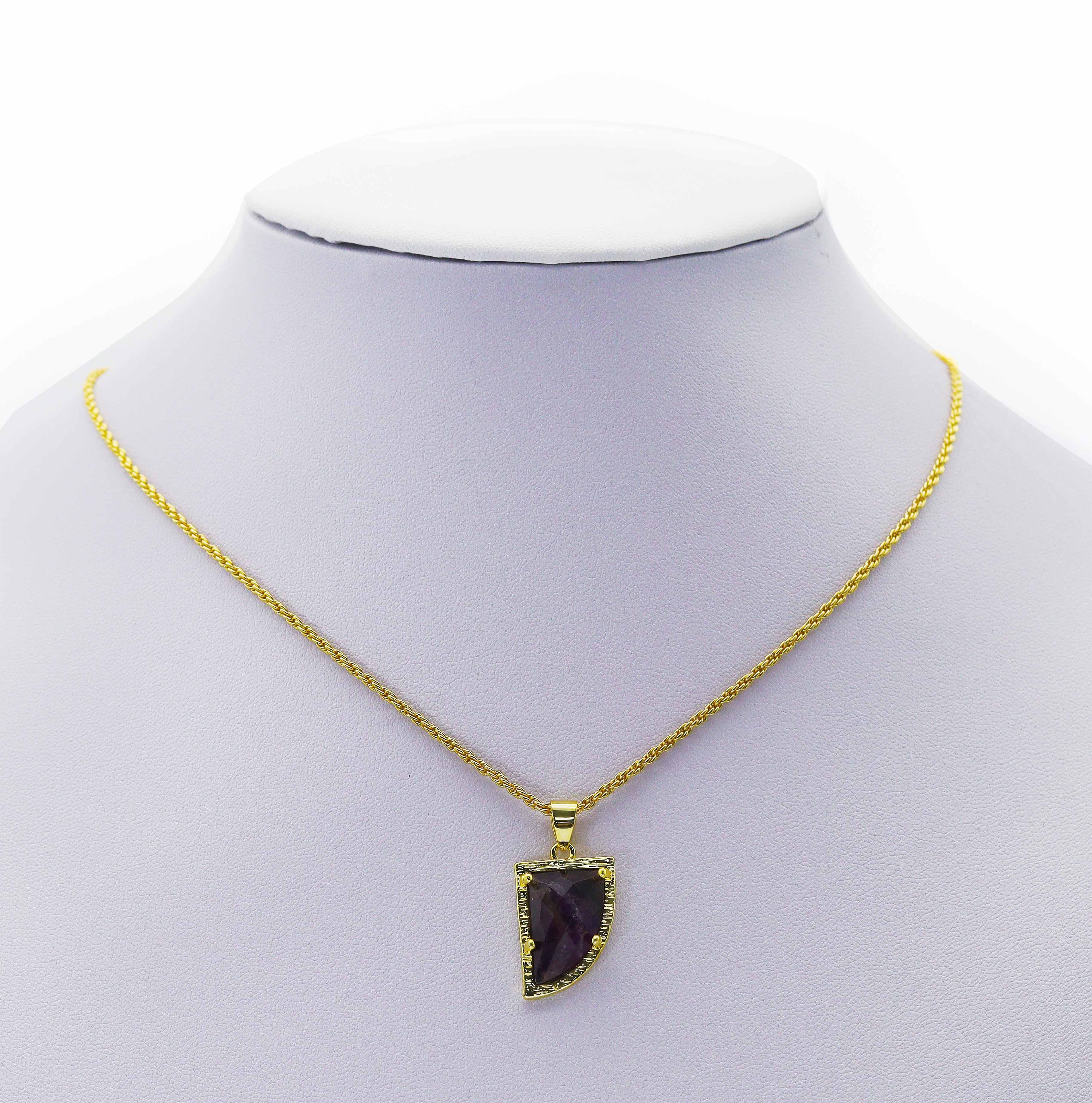 Gold Gemstone Horn Charm, Sku#LY09