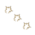 CZ Five Point Star Pearl Stud Earrings, Sku#LD387