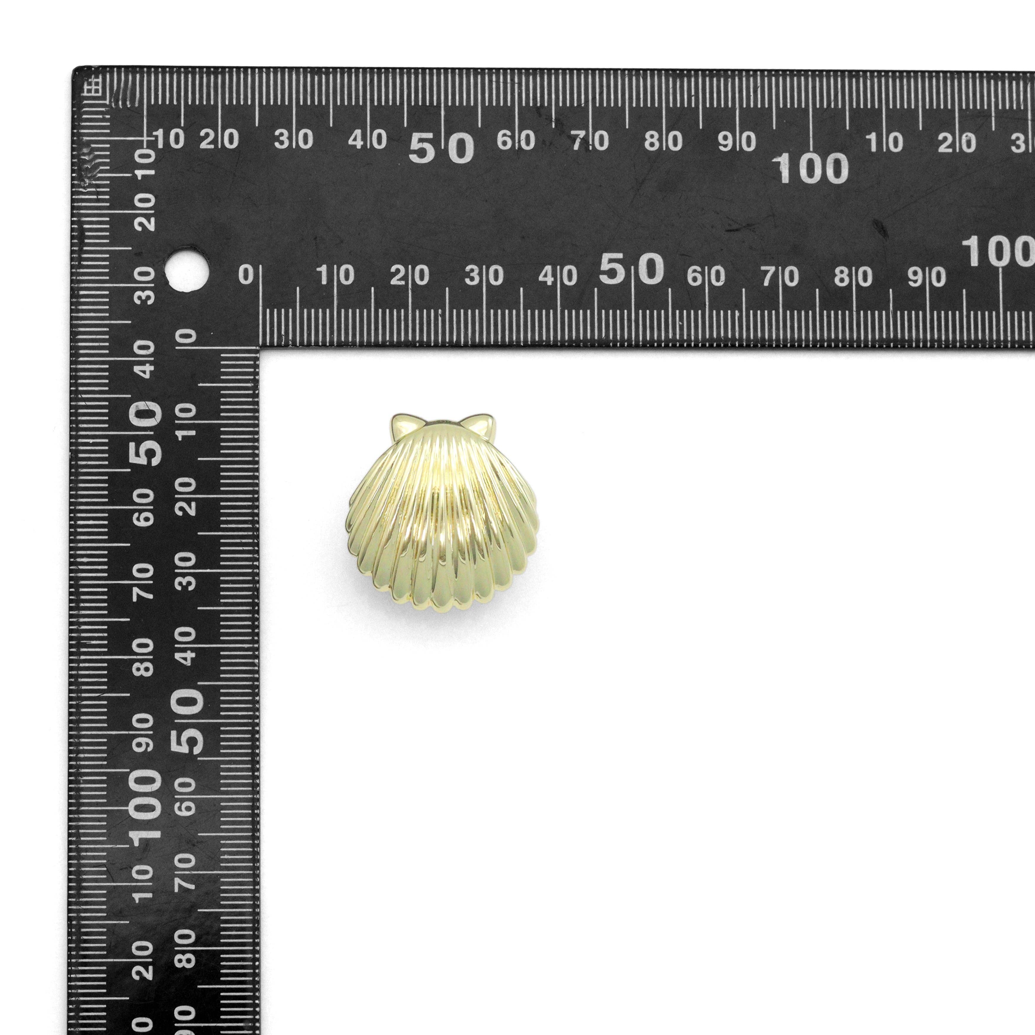 Clam Shell Shape Stud Earrings, Sku#L739