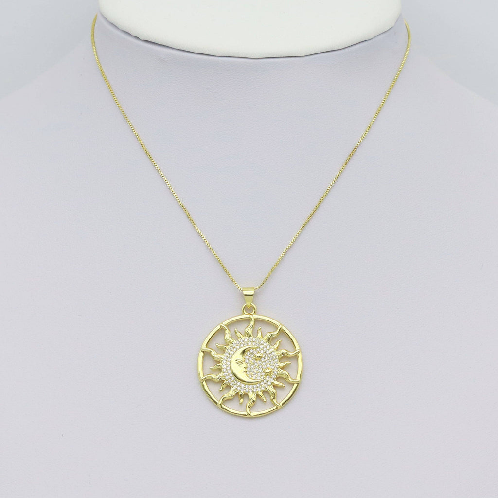 CZ Sun Cresent Moon Star Charm, Sku#LK917