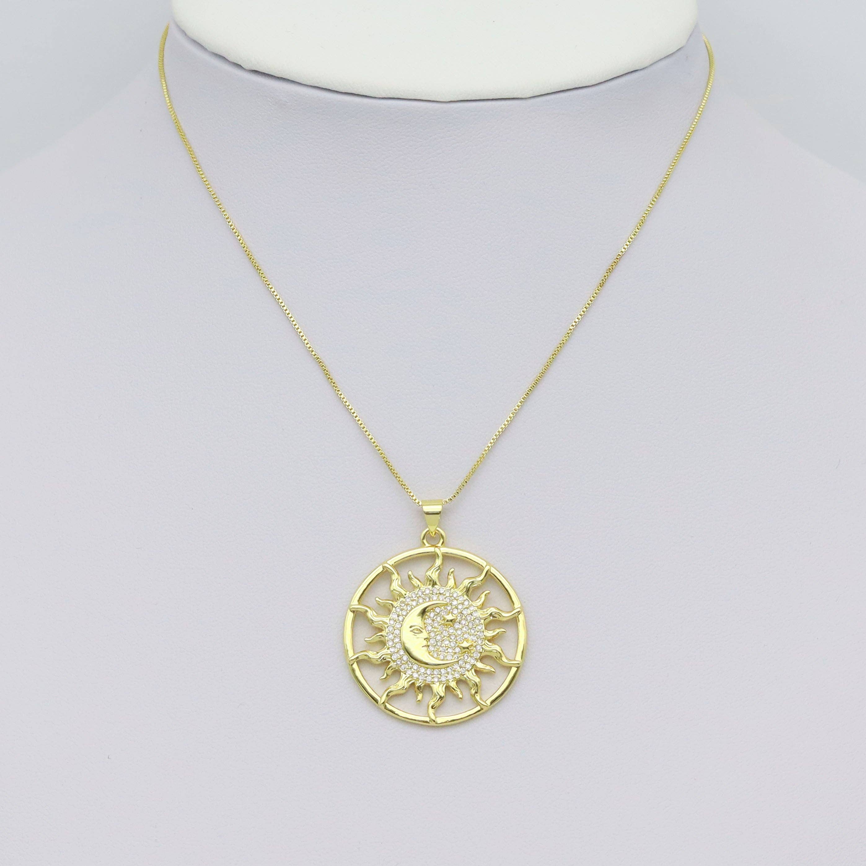 CZ Sun Cresent Moon Star Charm, Sku#LK917