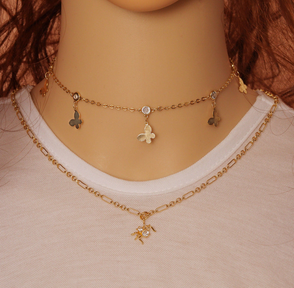 Thin Mixed Paperclip chain Necklace, sku#EF190