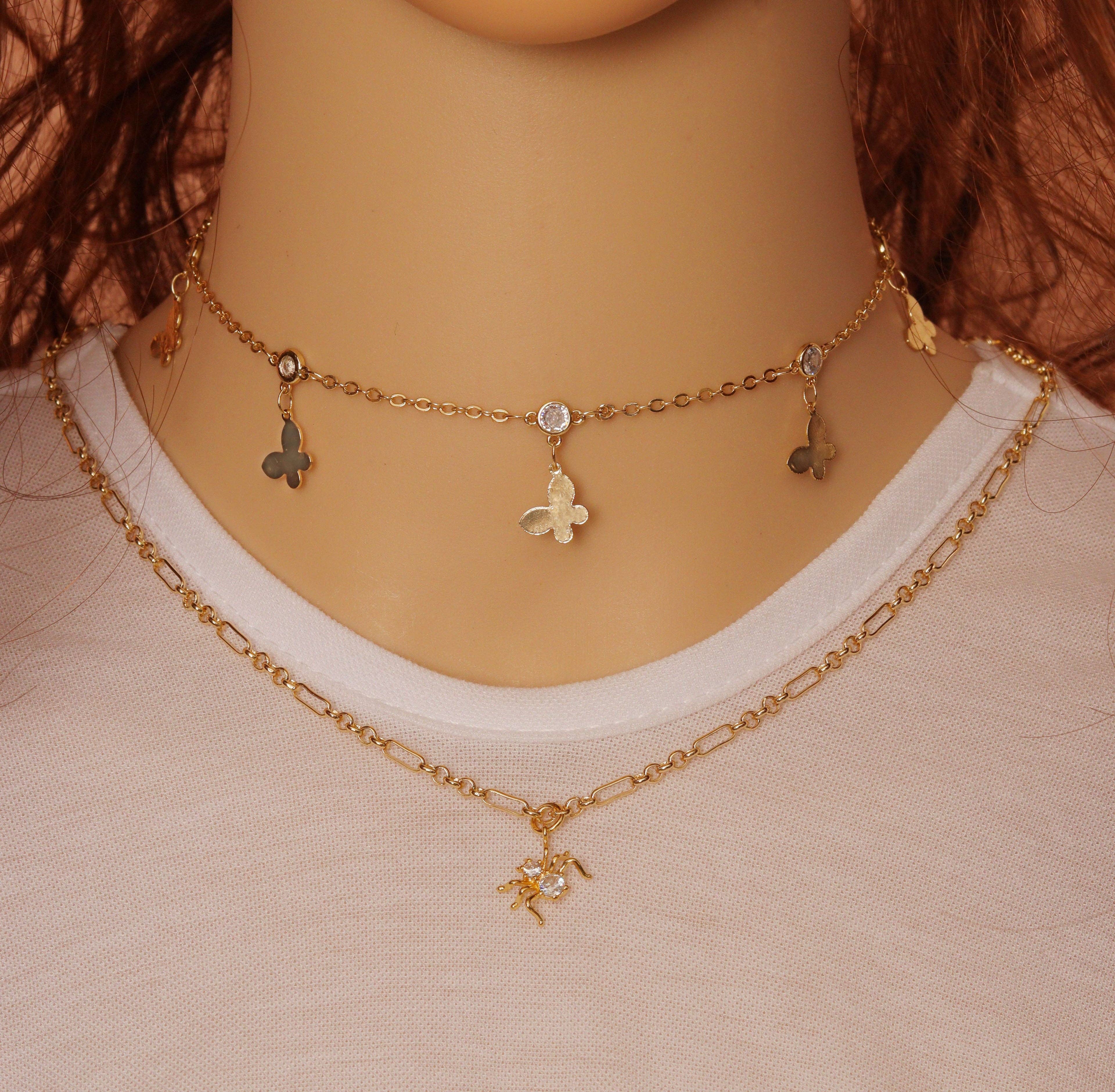 Thin Mixed Paperclip chain Necklace, sku#EF190