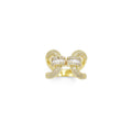 Baguette CZ Double Loop Statement Adjustable Ring, Sku#LX592