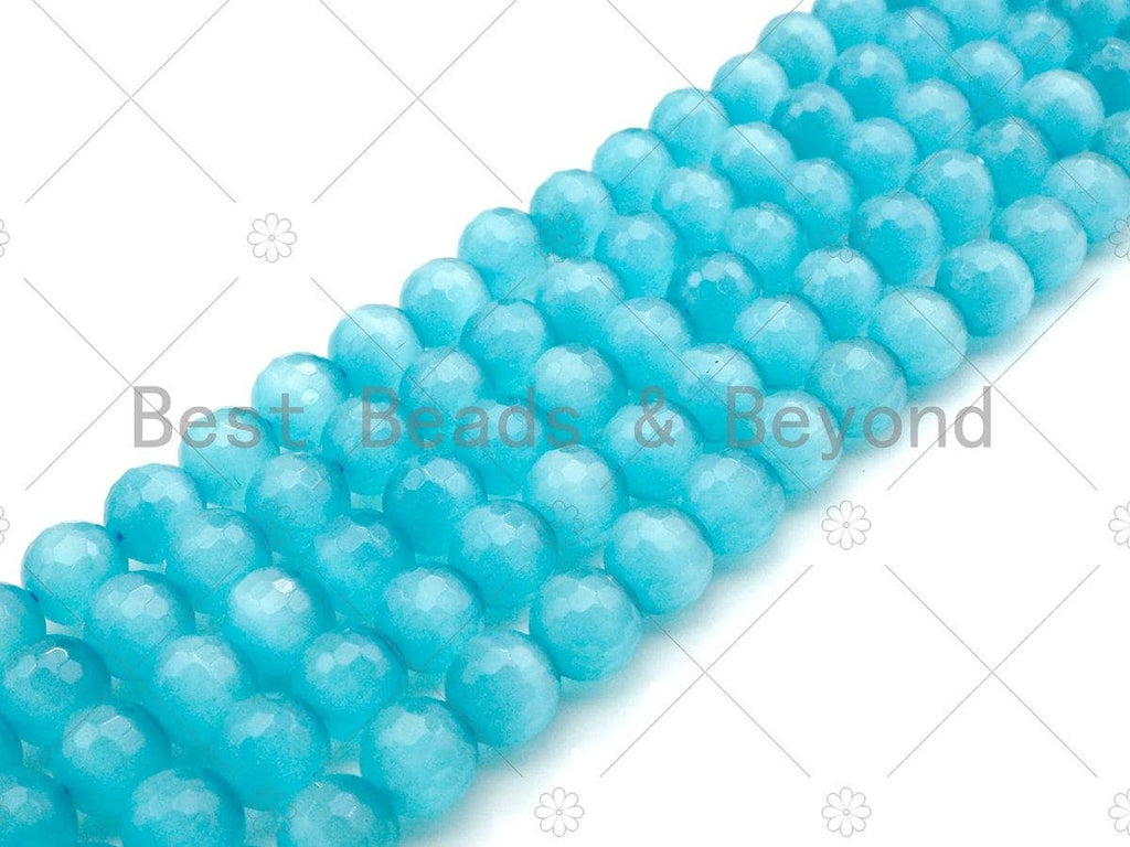 Special Cut Cat's Eye Blue Round Faceted Beads, 6mm/8mm/10mm/12mm Round Faceted, 15.5'' Full Strand, Sku#UA194C