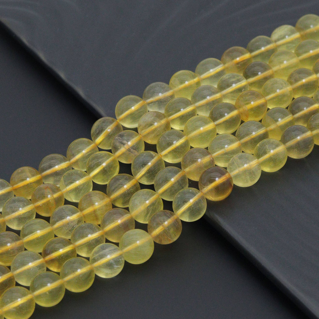 Genuine High Quality Yellow Fluorite Round Smooth Beads, 8mm/10mm, Sku#U1599