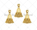 18k Gold Color Jingle Bell Shape Pendant, Christmas Charm Pendant, Dainty Gold Bell Pendant,17x13mm, Sku#LK208