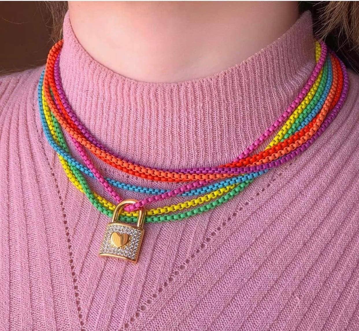 26 COLORS!!! Enamel Box Chain Bracelet/Necklace, sku#EF01