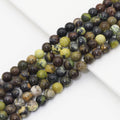 Genuine Brown Green Opal Round Smooth Beads, 6mm/8mm/10mm, Sku#U1608
