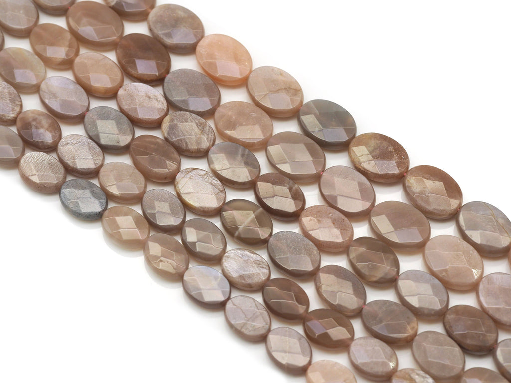 Natural Quality Faceted Oval Peach Moonstone Beads, SKu#HY6