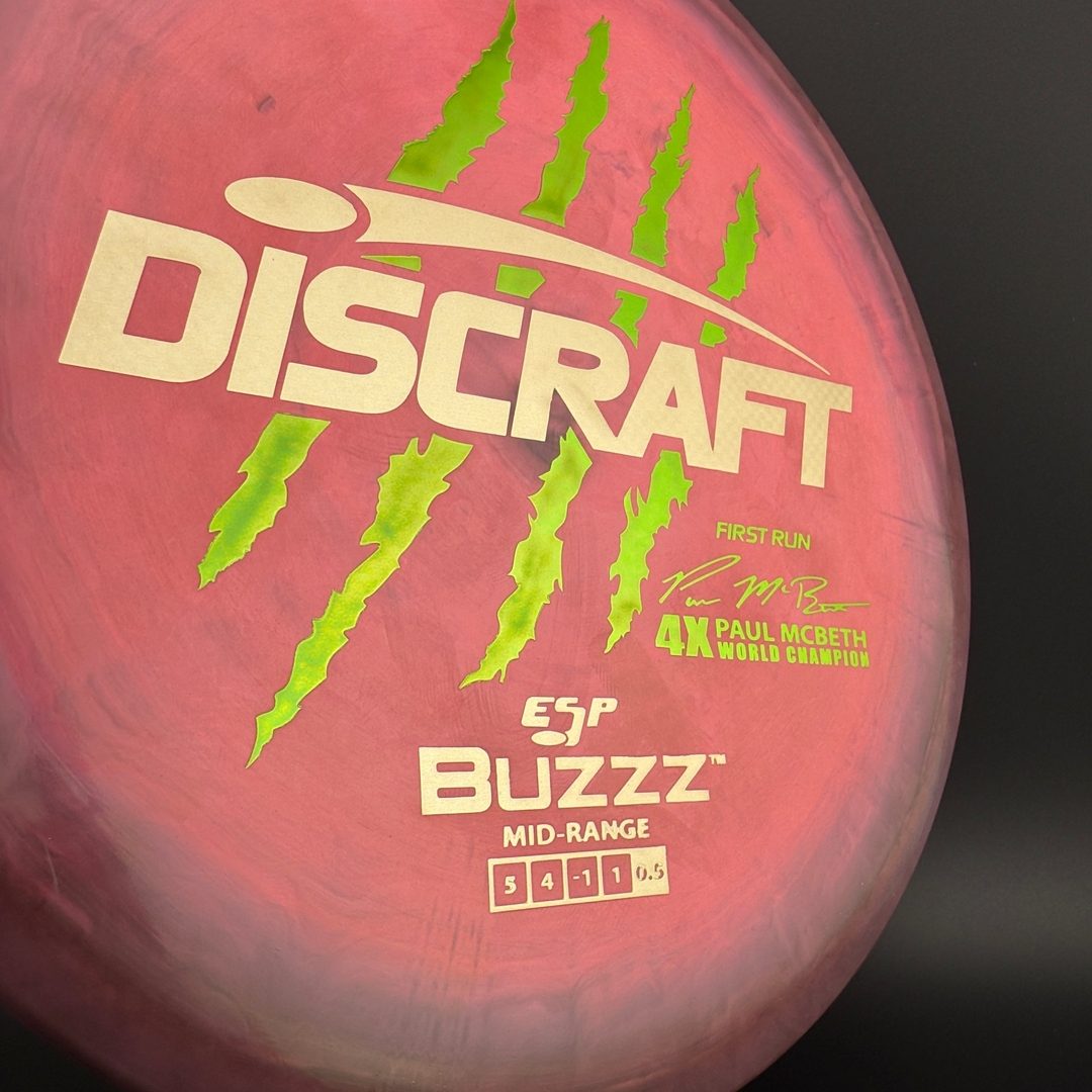 Swirly ESP Buzzz (First Run) - Paul McBeth 4x Claws - Pink Smoke