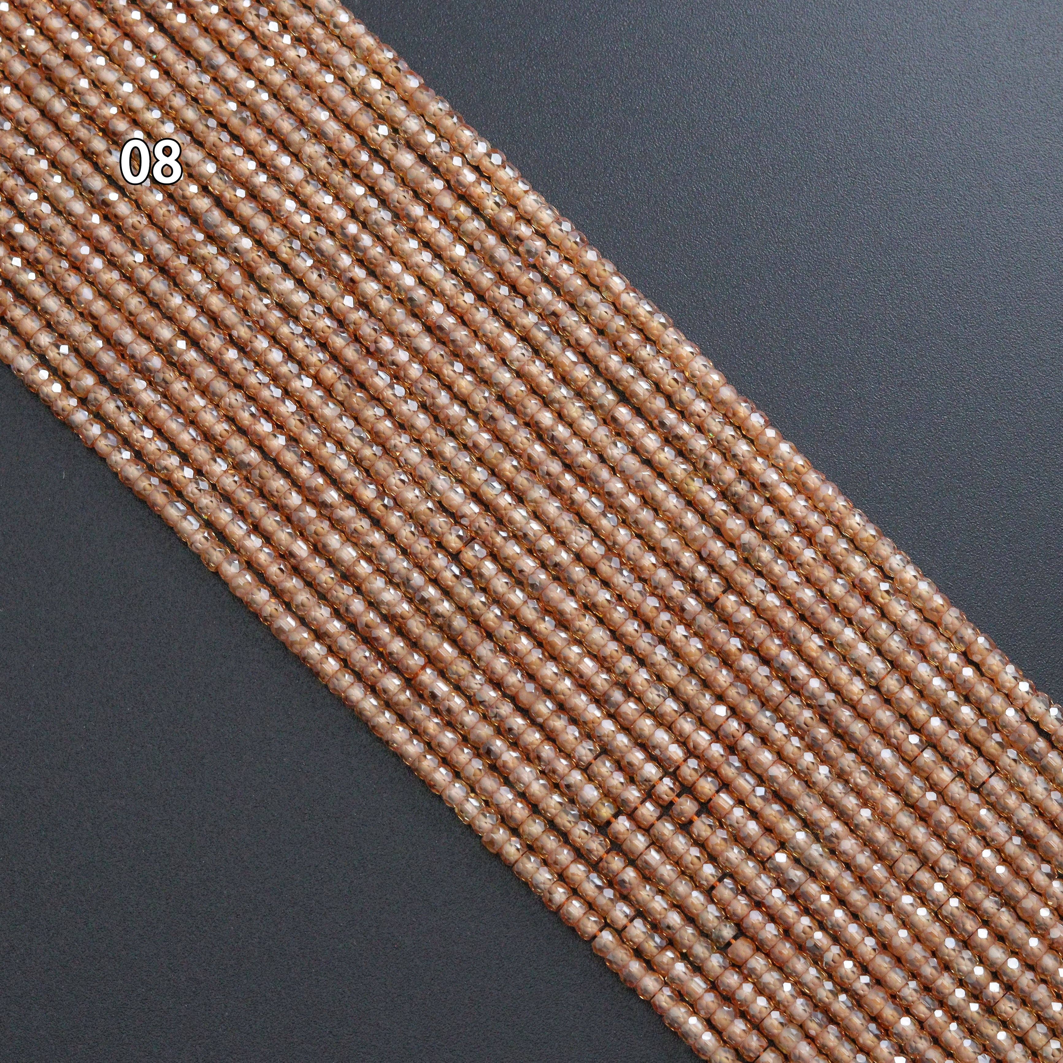 2x3mm CZ Faceted Rondelle Beads, Sku#U2153