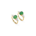 Gold Green Oval Jade CZ Adjustable Ring, Sku#LX354
