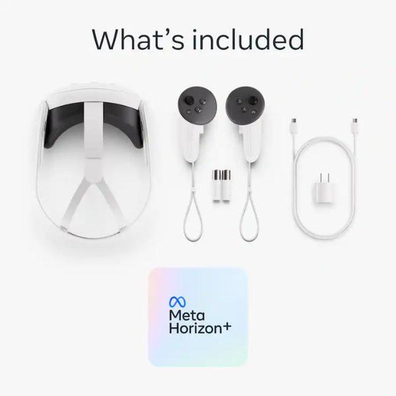Meta Quest 3S 128GB VR Headset with Dual Controllers and Enhanced Immersive Experience for Gaming and Virtual Reality
