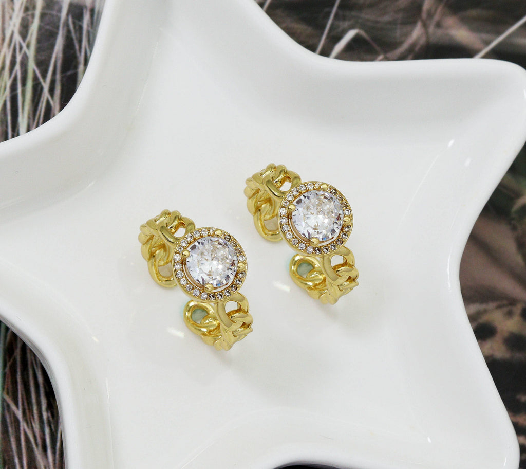 Big Clear CZ Cuban Link Chain Ring, Sku#LK740