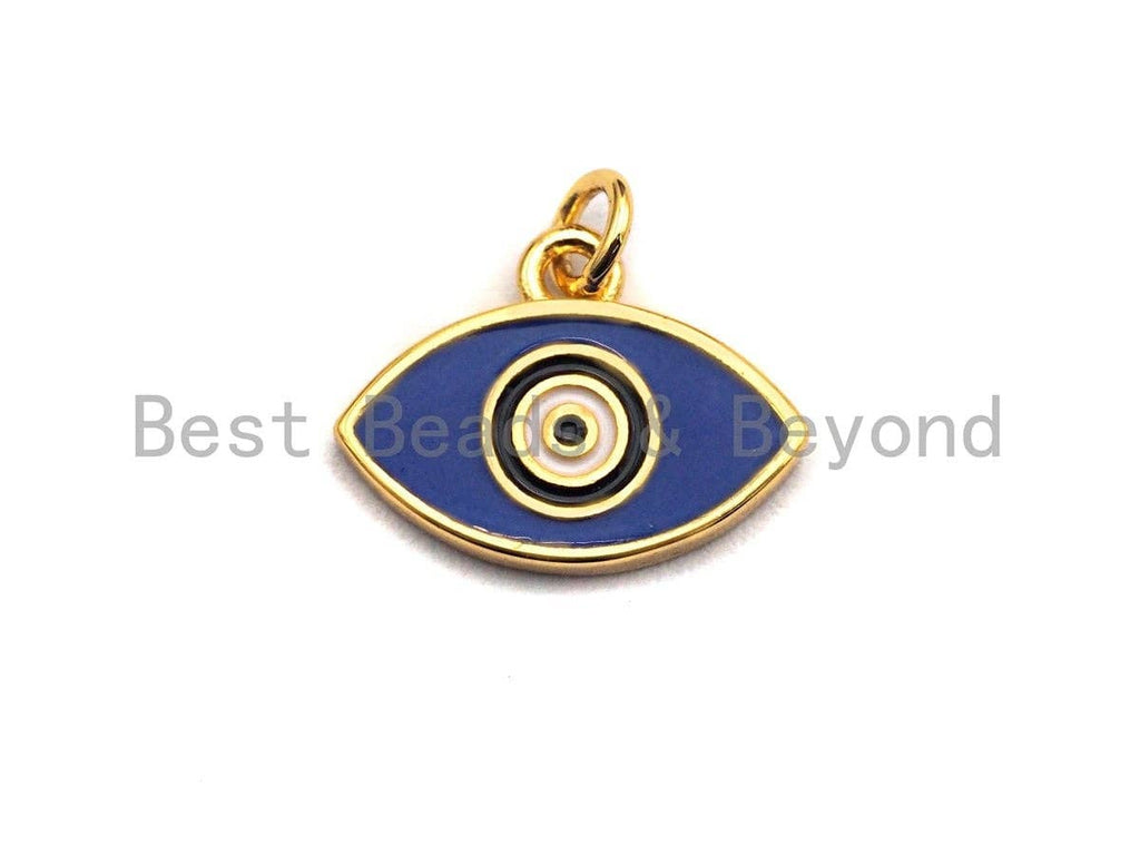 Enamel Evil Eye Charm, Red Blue White eye pendant, Enamel eye charm, Protection eye charm, 11x14mm,sku#F939