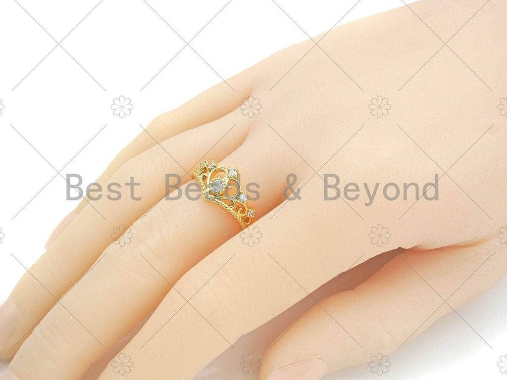 CZ Crown Adjustable Ring, Sku#LD114