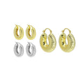 Gold Thick Spiral Hoop Earrings, Sku#LX199C