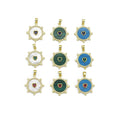 Spike Gemstone Pearl Coin with Heart Charm, Sku#LX299