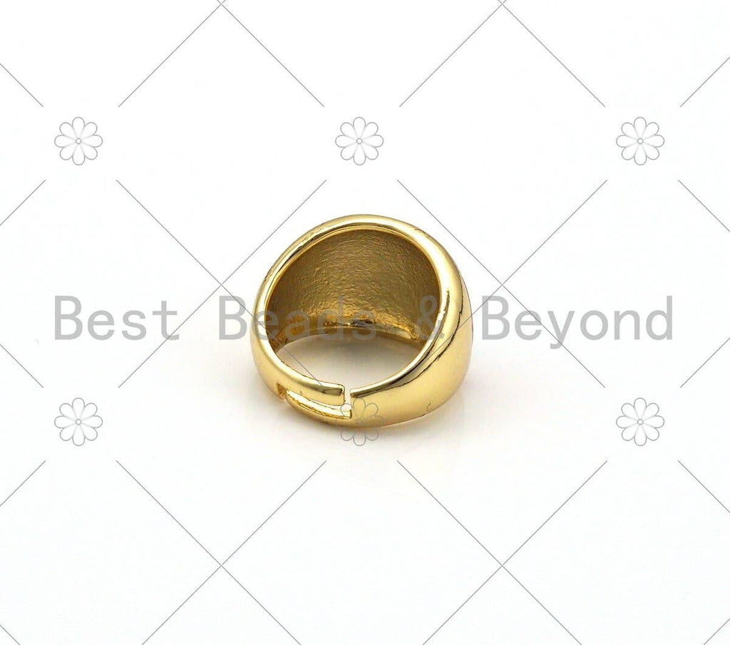 Colorful Enamel Rainbow Shape Adjustable Ring,Sku#O77