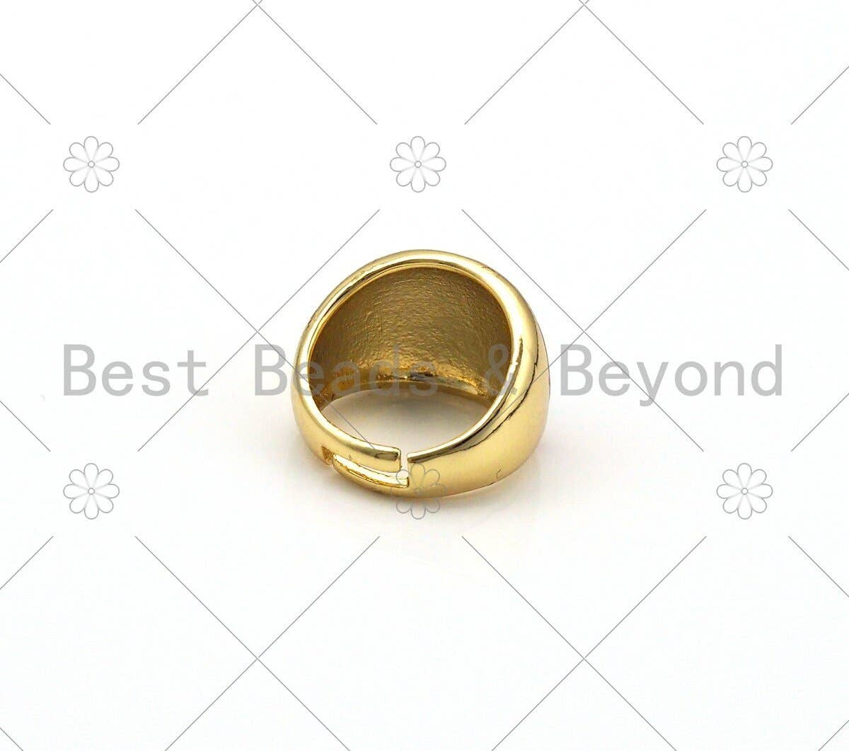 Colorful Enamel Rainbow Shape Adjustable Ring,Sku#O77